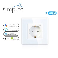 Simplife okos WiFi konnektor fogyasztásmérő funkcióval - fehér - GSRJ-ES01