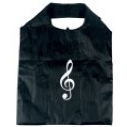 Violinkulcs mintás fekete  mini táska