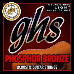 GHS 615L akusztikus gitárhúr 12 húros - Foszfor-bronz, Light, 11-48