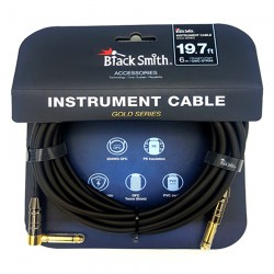 BlackSmith Golden Series egyenes-pipa jack, 6m-es kábel - BS-GSIC-STA6