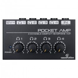 POCKET-AMP - 4 csatornás mini fejhallgató erősítő adapterrel  - I517I