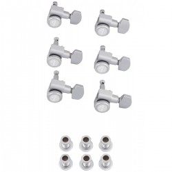 990818000 - Locking Stratocaster®/Telecaster® Staggered Tuning Machines Brushed Chrome 6-pack - FEN1386