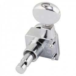 990818500 - Fender® Staggered Locking Tuners with Vintage-Style Buttons Polished Chrome 6-pack - FEN1390